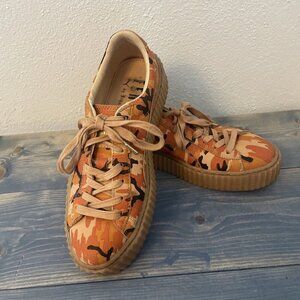 PUMA Fenty by Rihanna Creeper 2016 Orange Camo Sneakers Shoes Size 9 (K7)